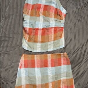 Madewell Light Blue and Multicolor 2 piece  Striped Set. Perfect condition.